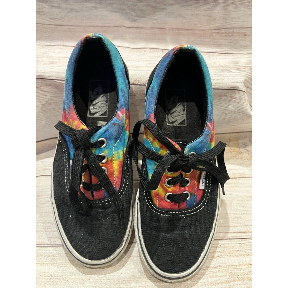 Vans Sneakers Tie Dye Black Skater Low Top Lace Up Canvas Size 6.5 Women 5 Men - Picture 3 of 6